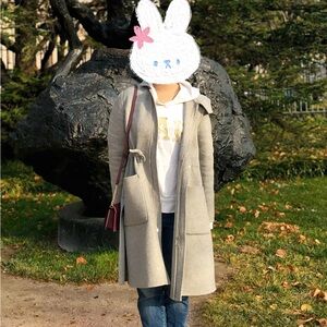 Gray Wool Blend Women's Coat
